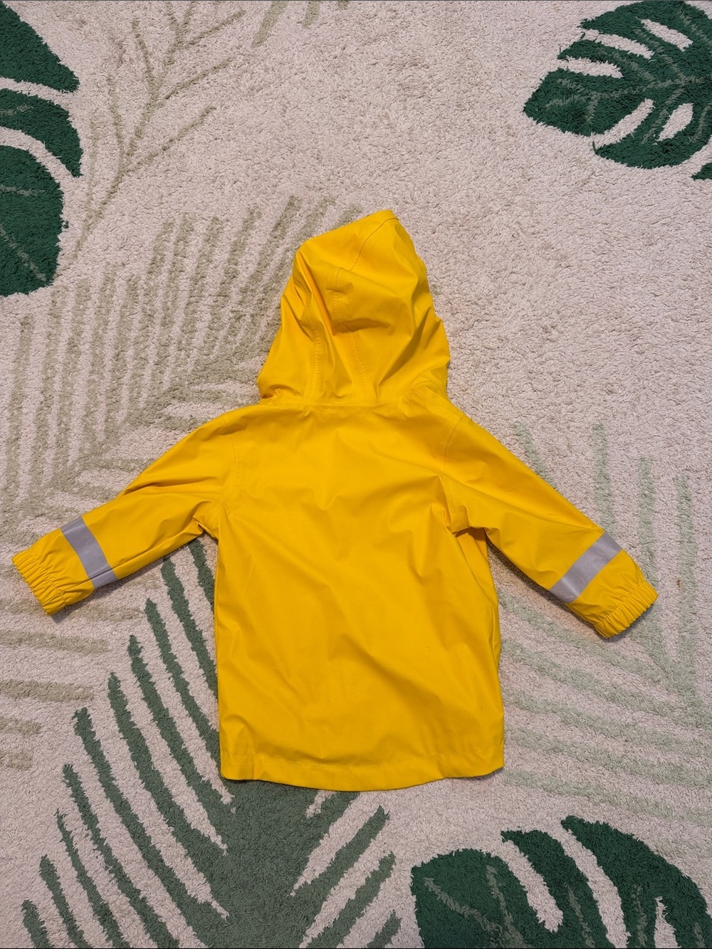 Cat & Jack Yellow Hooded Kids Raincoat with Reflective Stripes - Picture 4 of 4